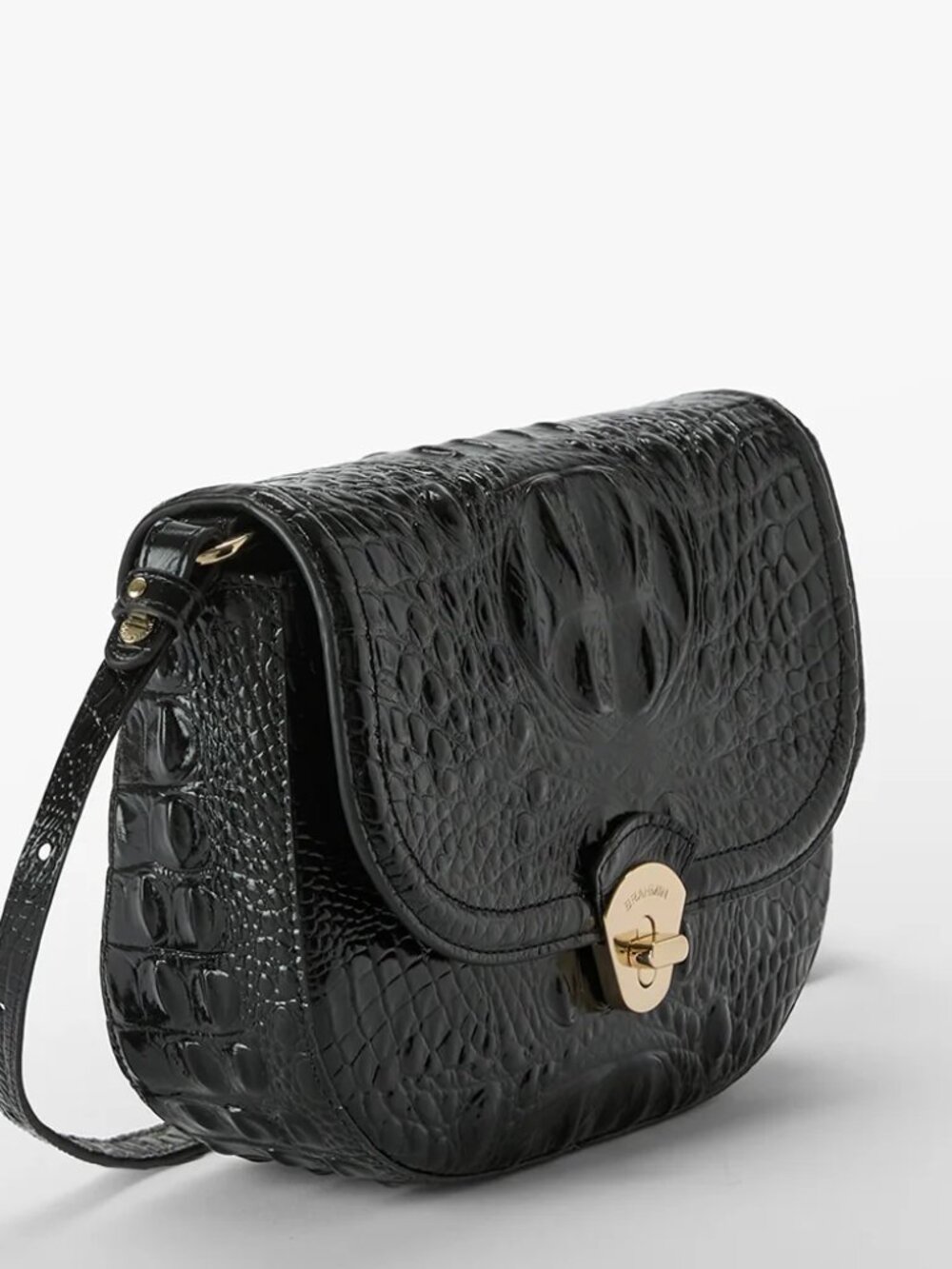 NWT ✅ Brahmin PORTIA BLACK Melbourne Leather Bag ⭐ NWT, COA, DUST BAG - Picture 3 of 16